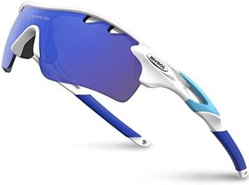 تصویر RIVBOS 801 عینک آفتابی ورزشی Polarized عینک آفتابی با 5 لنز قابل تعویض برای مردان بسکتبال دوچرخه سواری ... 