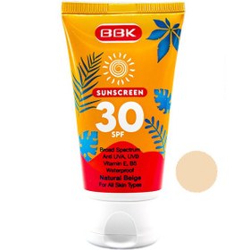 تصویر کرم ضدآفتاب بژ طبیعی با SPF 30 ببک (50میلی لیتر) 