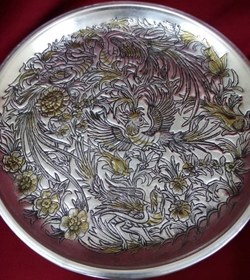 تصویر بشقاب قلمزنی برنجی کد 10329 