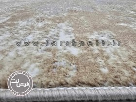 تصویر فرش ماشینی کاشان طرح ۶۱۷ کرم طوسی وینتیج - ۳*۲ 