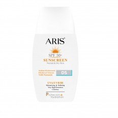 تصویر کرم ضدآفتاب بی رنگ SPF 50 مناسب پوست معمولی و خشک اریس 