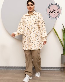 تصویر شومیز مانتویی مخمل طرحدار 