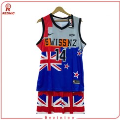تصویر ست تاپ و شلوارک بسکتبالی طرح SWISSNZ SWISSNZtops and shorts