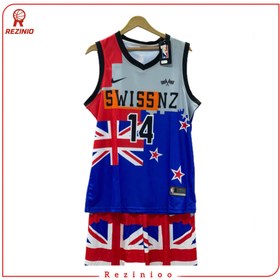 تصویر ست تاپ و شلوارک بسکتبالی طرح SWISSNZ - 4XL SWISSNZtops and shorts
