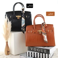 تصویر کیف مجلسی مدل کرواتی رنگ خاص شیک و زیبا با ارسال رایگان رنگ عسلی 