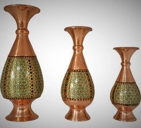 تصویر گلدان مس و خاتم flower pot