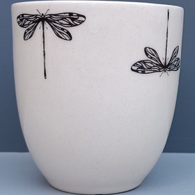 تصویر ماگ طرح سنجاقک مدل خمره ای