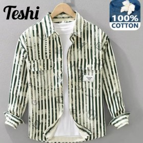 تصویر پیراهن کتان خط دار 