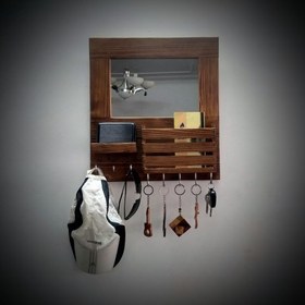 تصویر جاکلیدی دیواری چوبی آینه دار 