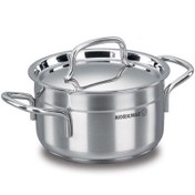 تصویر قابلمه سایز 16 استیل کرکماز مدل آلفا KORKMAZ ALFA 16 × 9 cm Cookware