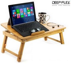 تصویر میز لپ تاپ DeepFlex W-709 چوب بامبو Table DeepFlex W-709 bamboo wooden