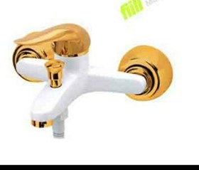 تصویر شیر حمام سفید طلا زمرد 