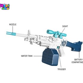 تصویر تفنگ آب پاش برقی بزرگ مخزن دار با ظرفیت 800 میلی لیتر_اسباب بازی 