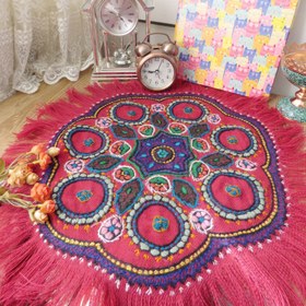 تصویر رومیزی پته قرمز پته دوزی دایره