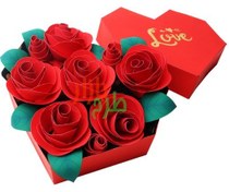 تصویر الگوی ساخت جعبه گل قلبی ولنتاین 98 با آموزش 
