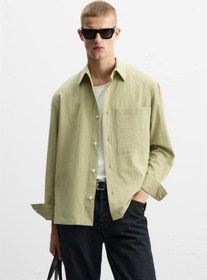 تصویر پیراهن ساده مردانه زارا TEXTURED RELAXED FIT SHIRT 