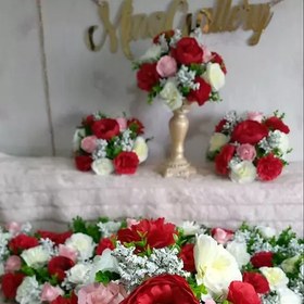 تصویر گل مصنوعی خارجی جایگاه مراسم و میز و دکوراسیون جشن های عروسی و نامزدی و تولد 