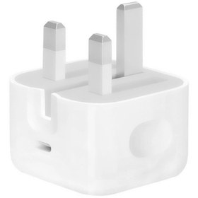 تصویر کلگی شارژر آیفون 20 واتی 100% اصلی نیو پک اصلی (New Pack 2024) رنگ سفید Apple 20 Watt B/A Wall Charger