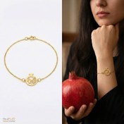 تصویر دستبند نقره آب طلا طرح انار | کالکشن شب یلدا 