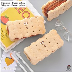 تصویر جامدادی بیسکوییتی تک زیپ 