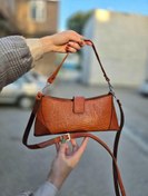 تصویر کیف چرم ملور عسلی نارنجی لیزارد 