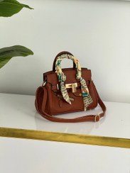 تصویر کیف زنانه مجلسی هرمس کد 744 - عسلی 