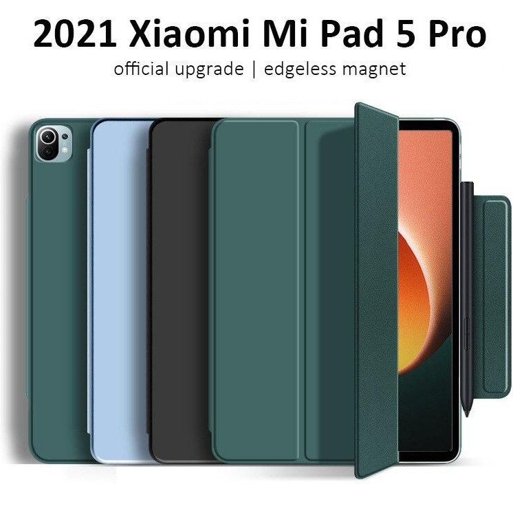 Xiaomi Pad 5 / Pad 5 Pro Case with Pen Holder 11.0 inch 2021, Transparent  Hard Shell Back Trifold Smart Cover Protective Slim Case for Xiaomi Mi Pad  5