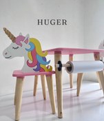 تصویر ست میز و صندلی کودک طرح یونیکورن کد 9558 