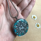 تصویر آویزماشین دوطرفه سنگ فیروزه و رزین 