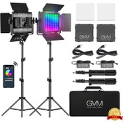 تصویر نور سینمایی حرفه ای GVM مدل GVM 800D RGB Led Video Light Kit 