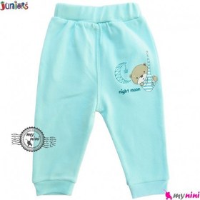 تصویر لباس شلوار نوزادی پسرانه نخ پنبه ای آبی جونیورز Juniors baby blue pants 