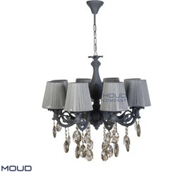 تصویر لوستر آرشین 8 شعله طوسی (موعود) فیلم طریقه مونتاژ لوستر آرشین در توضیحات 