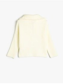 تصویر پلیور زنانه ژاکت آستین بلند یقه نیم زیپ بافت نرم Koton 