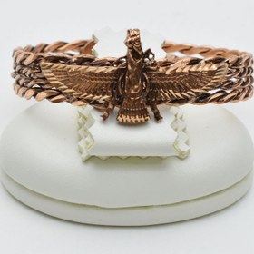 تصویر دستبند دست ساز مسی مدل فروهر 
