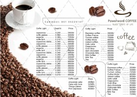 تصویر دانلود منو psd کافی شاپ لایه باز 