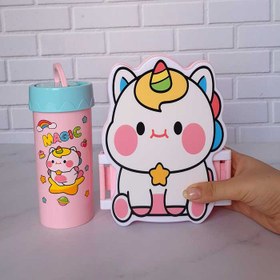 تصویر ست قمقمه و ظرف غذا فانتزی کد ۲۶۳۳ 