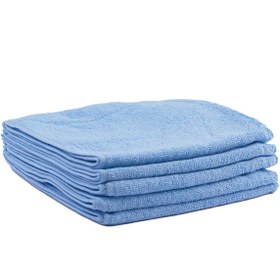 تصویر بسته 5 عددی حوله مایکروفایبر 4x4 آبیMICROFIBER Towel blue 40x40 