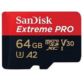 تصویر رم میکرو 64 گیگ سن دیسک SanDisk Extreme Pro V30 U3 A2 C10 200MB/s + خشاب 