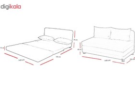 تصویر کاناپه تخت شو دو نفره آرا سوفا مدل A20 