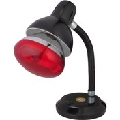 تصویر لامپ مادون قرمز (InfraRed) ۲۵۰ وات فیلیپس (PHILIPS) مدل BR125/RED پایه معمولی (E27) به همراه چراغ مطالعه صنایع فلزی کریم زاده مدل CL-113 کاسه بزرگ با پایه معمولی (E27) سرامیکی با ارتفاع فنر 26 سانتی متری دارای کلید و سیم دو شاخه دار PHILIPS BR125 IR 250W E27 230-250V Red 1CT/10 with KARIMZADEH METAL INDUSTRIES BULB DESK LAMP CL-113