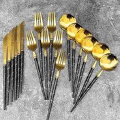 تصویر قاشق و چنگال غذاخوری طرح ماربل 