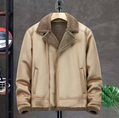 تصویر کاپشن چرم بوفالو یقه کج کد 8630 سایز ۴XL 