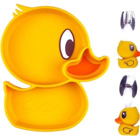 تصویر ظرف سیلیکونی کودک طرح جوجه Silicone duck dish