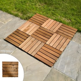 تصویر کفپوش مدل تایل ترموود پنج ردیفه سایز 30x30 سانتی متر 