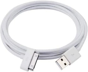 تصویر کابل USB E-TECH سازگار با iPod/Nano/iPod/Touch/iPod Classic/iPod Video) و i-iPhone 3G/3GS/4/4S) و (iPad 1/2/3 و موارد دیگر با کانکتورهای 30 پین - USB سرب کابل شارژ و همگام - سفید 