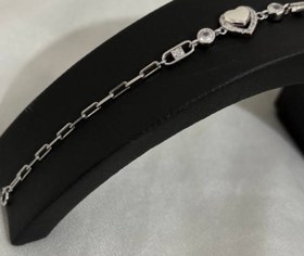 تصویر دستبند نقره طرح قلب 