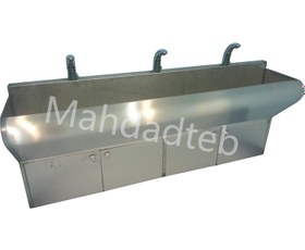 تصویر سینک اسکراب مدل تک جداره استیل کابیندار کد MHT11-2 - یک نفره طول 80 Scrub sink