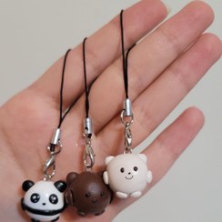 تصویر آویز موبایل و کیف خرس کله فندقی 