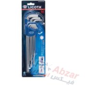 تصویر مجموعه 9 عددی آچار آلن بلند لیکوتا مدل 2HW30091DPM LICOTA 9 PCS EXTRA LONG TYPE HEX KEY WRENCH SET MODEL 2HW30091DPM