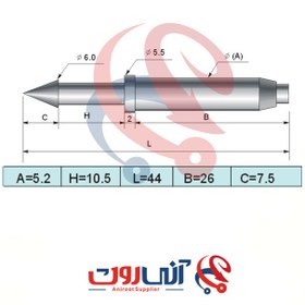 تصویر ART44.0-Ǿ5.2-10.5 پین راهنمای فنری PCB Guide Pin کله قندی 